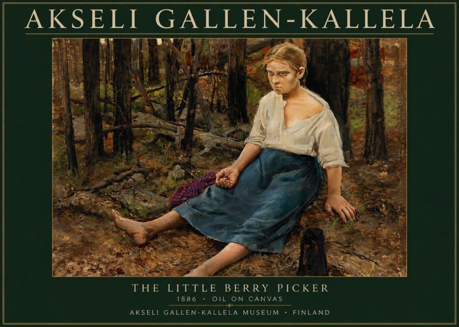Akseli Gallen-Kallela The Little Berry Picker No3 - Póster