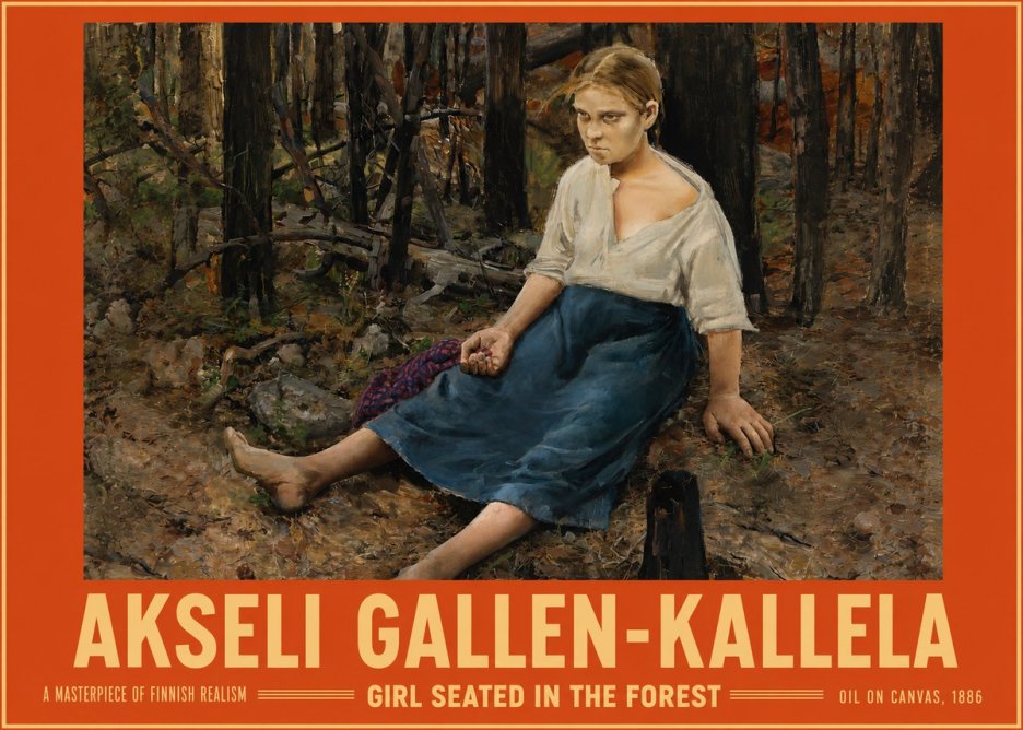 Akseli Gallen-Kallela The Little Berry Picker No6 - Póster