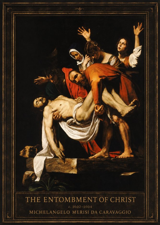Michelangelo Merisi da Caravaggio The Entombment of Christ II No1 - Póster