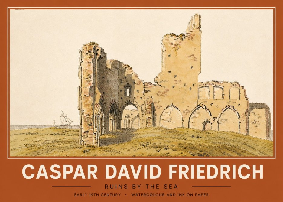 Caspar David Friedrich Ruins by the Sea No5 - Póster