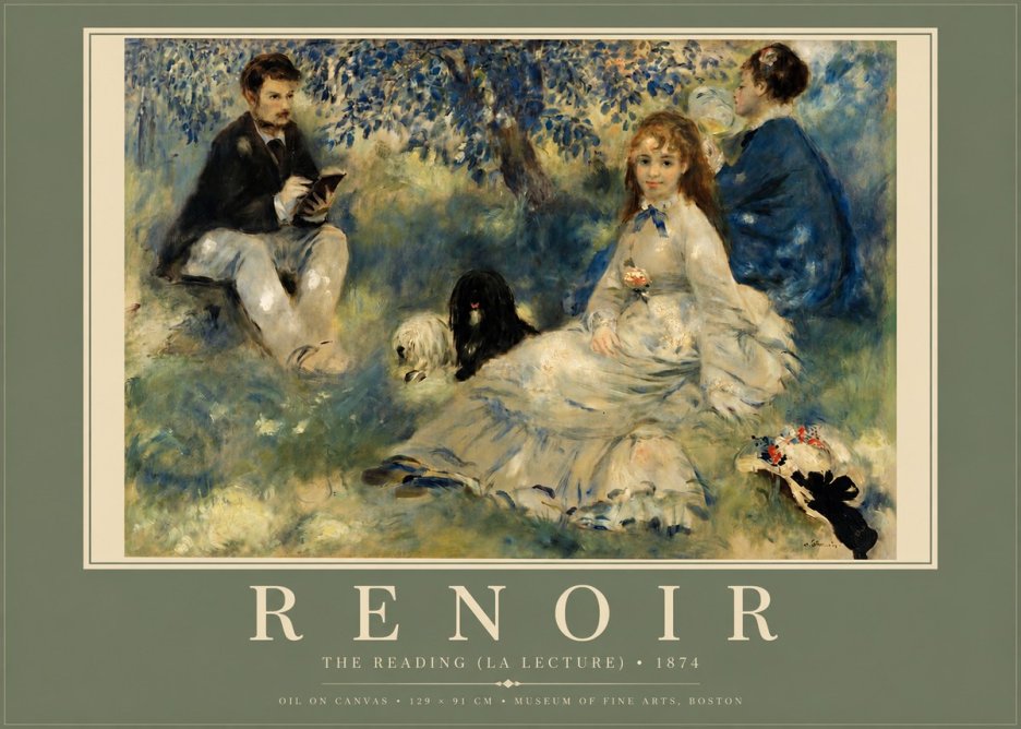Renoir The Reading (La Lecture) No3 - Póster