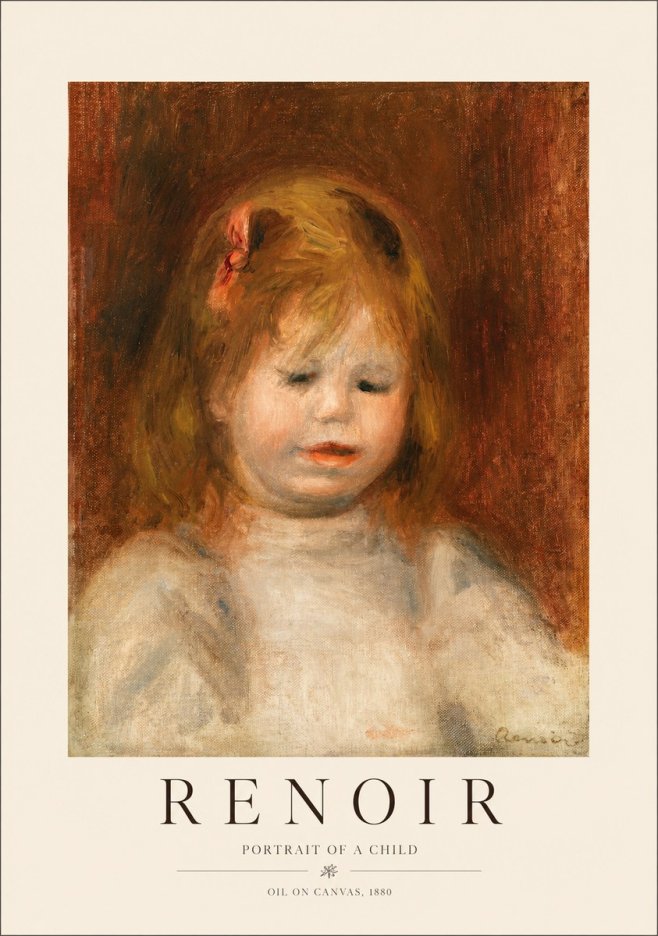 Renoir Portrait of a Child I No1 - Póster