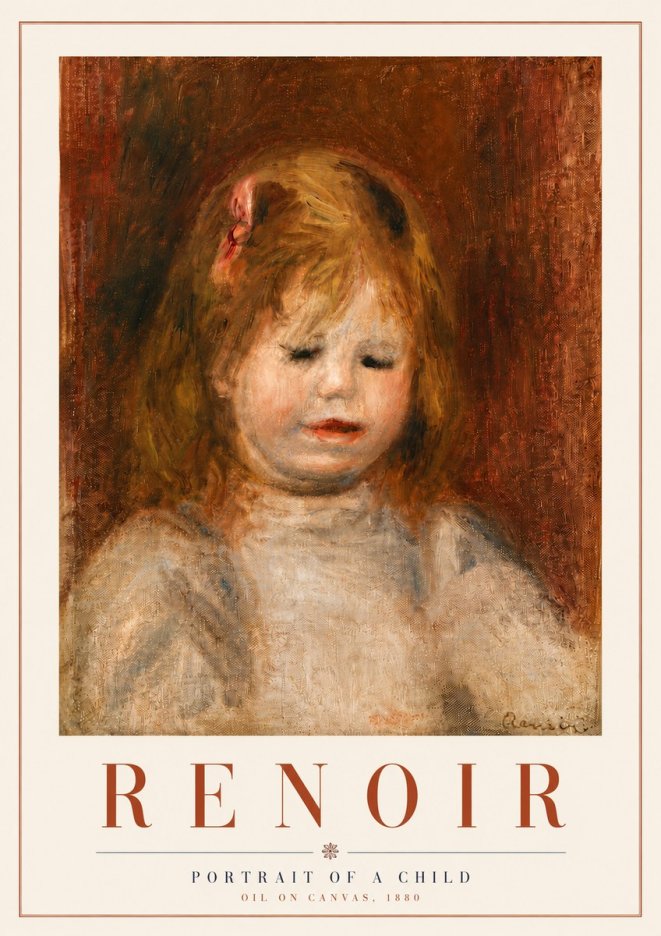 Renoir Portrait of a Child I No5 - Póster