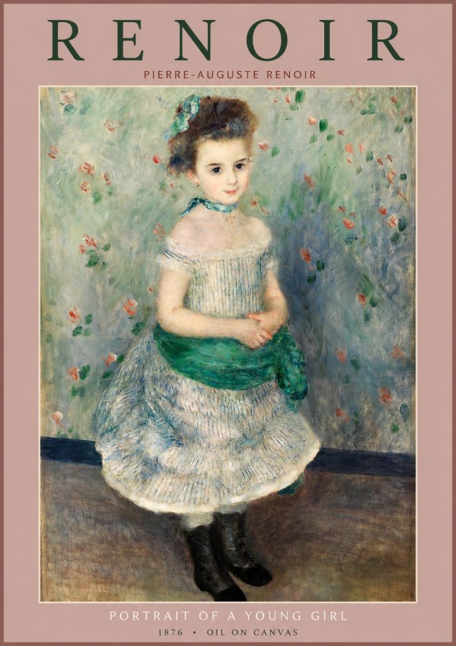 Renoir Portrait of a Young Girl I No2 - Póster