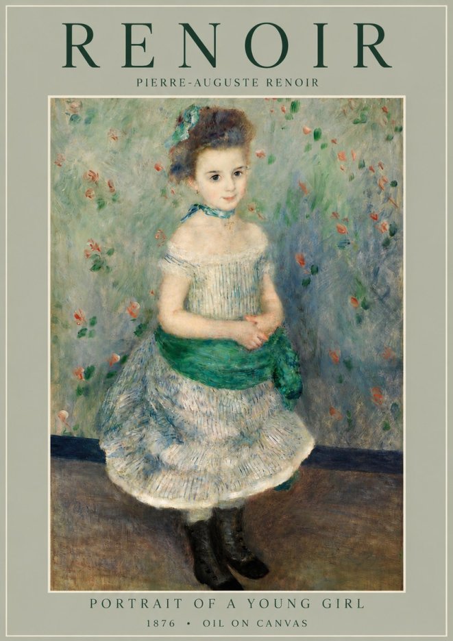 Renoir Portrait of a Young Girl I No4 - Póster