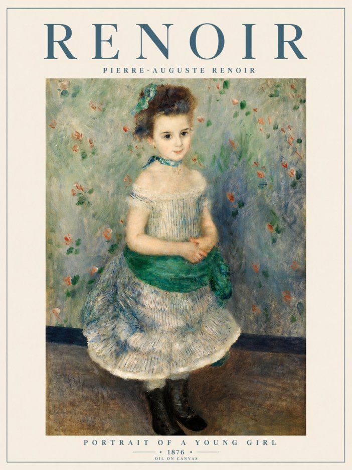Renoir Portrait of a Young Girl I No5 - Póster