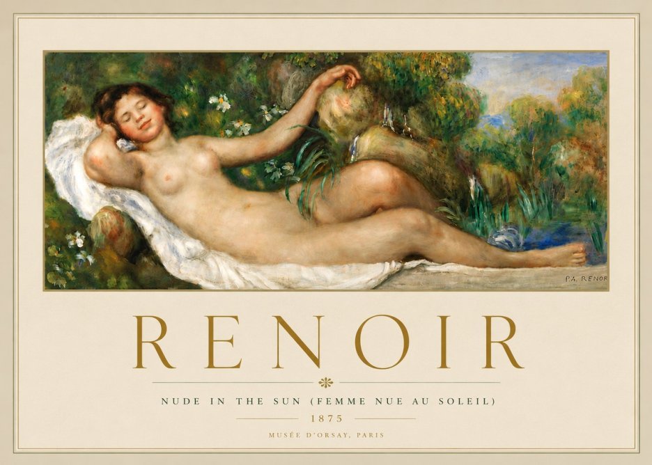 Renoir Nude in the Sun (Femme Nue Au Soleil) No6 - Póster