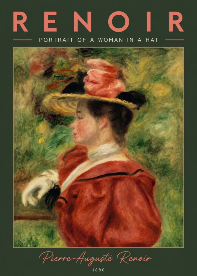 Renoir Portrait of a Woman in a Hat No2 - Póster