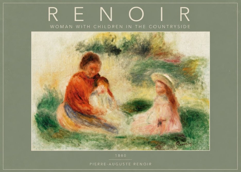 Renoir Woman with Children in the Countryside No2 - Póster