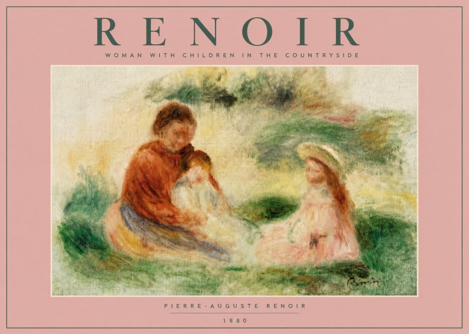 Renoir Woman with Children in the Countryside No4 - Póster