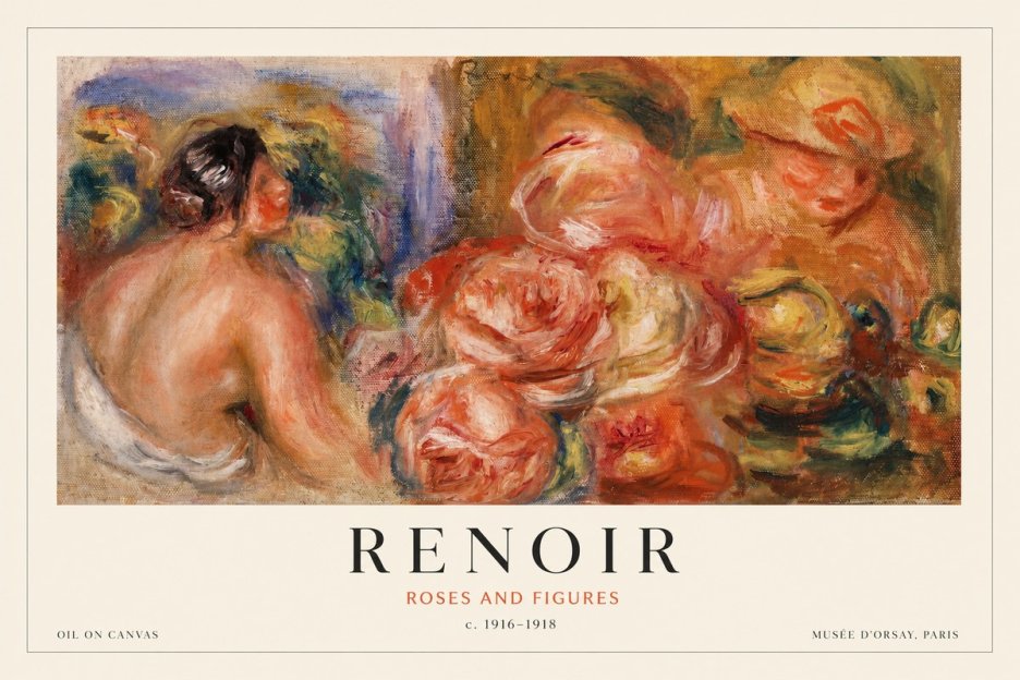 Renoir Roses and Figures No1 - Póster