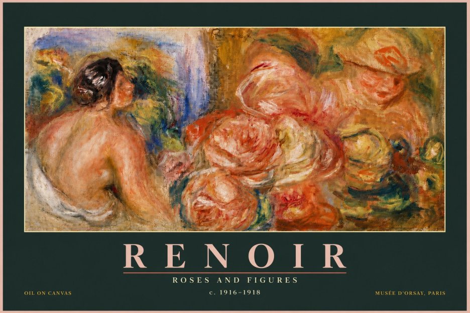 Renoir Roses and Figures No5 - Póster