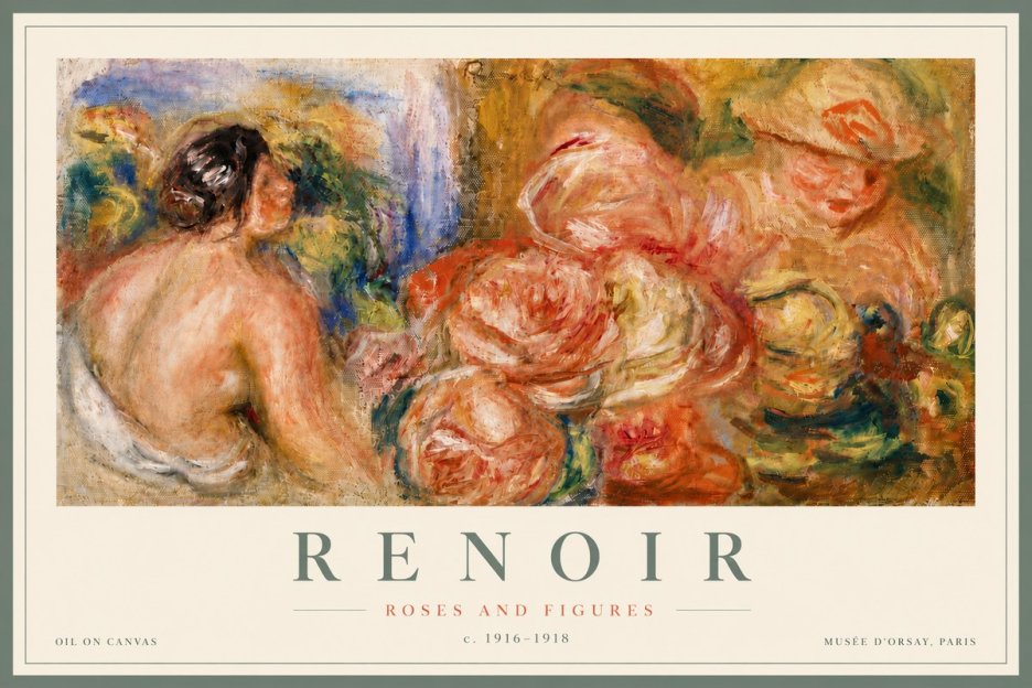 Renoir Roses and Figures No6 - Póster