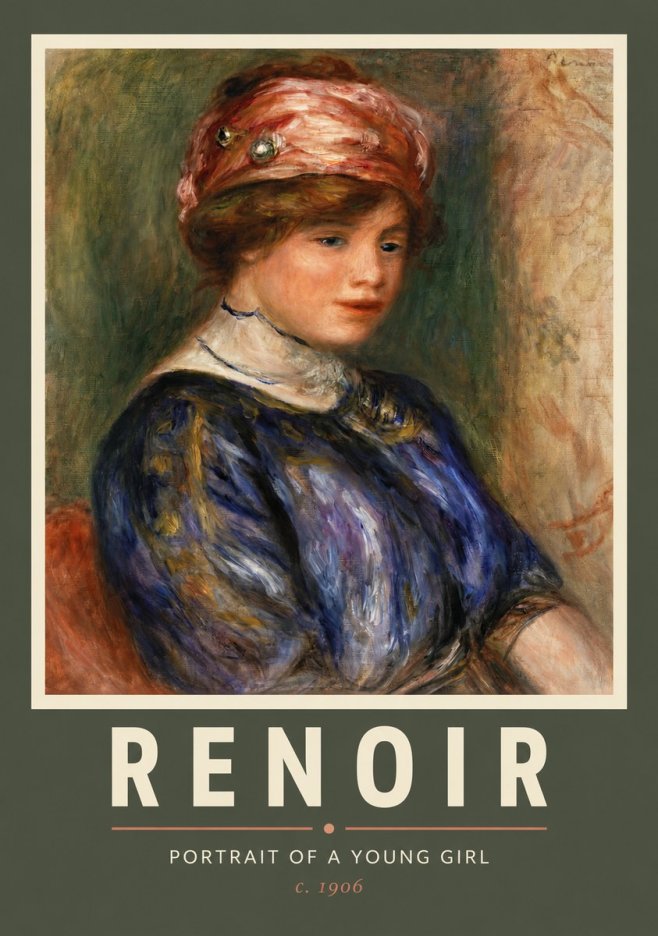 Renoir Portrait of a Young Girl II No2 - Póster