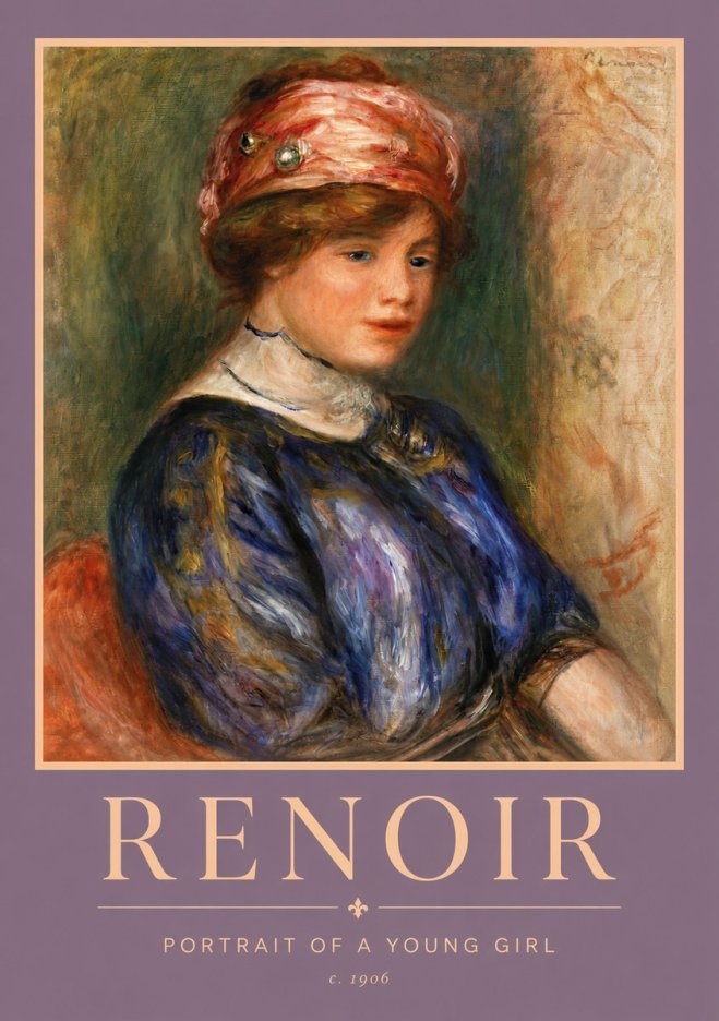 Renoir Portrait of a Young Girl II No5 - Póster