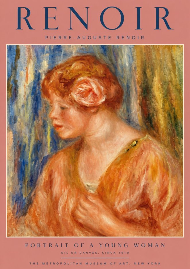 Renoir Portrait of a Young Woman I No2 - Póster