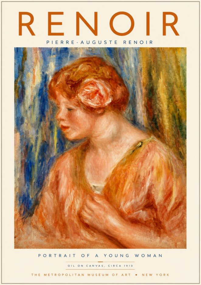 Renoir Portrait of a Young Woman I No4 - Póster