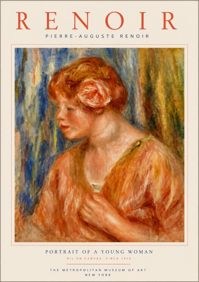 Renoir Portrait of a Young Woman No5 - Póster