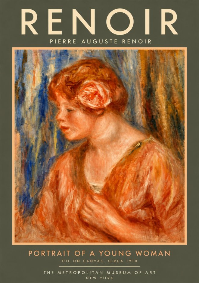 Renoir Portrait of a Young Woman No6 - Póster