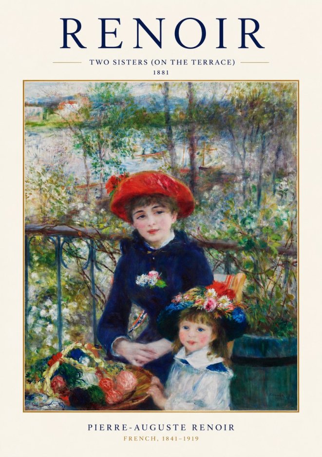 Renoir Two Sisters (on the Terrace) No1 - Póster