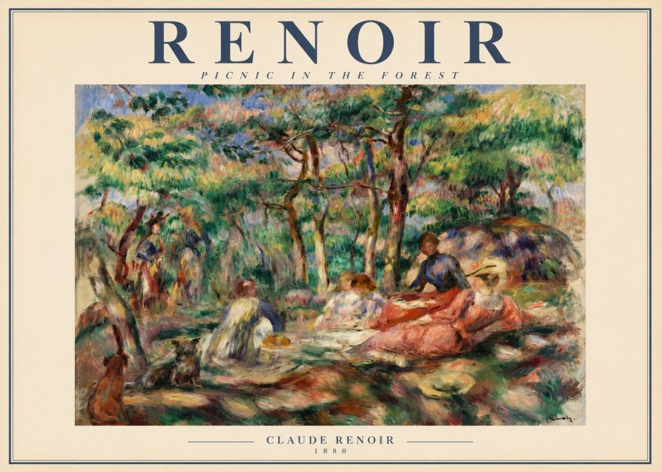 Renoir Picnic in the Forest No2 - Póster