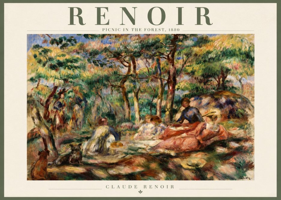 Renoir Picnic in the Forest No4 - Póster