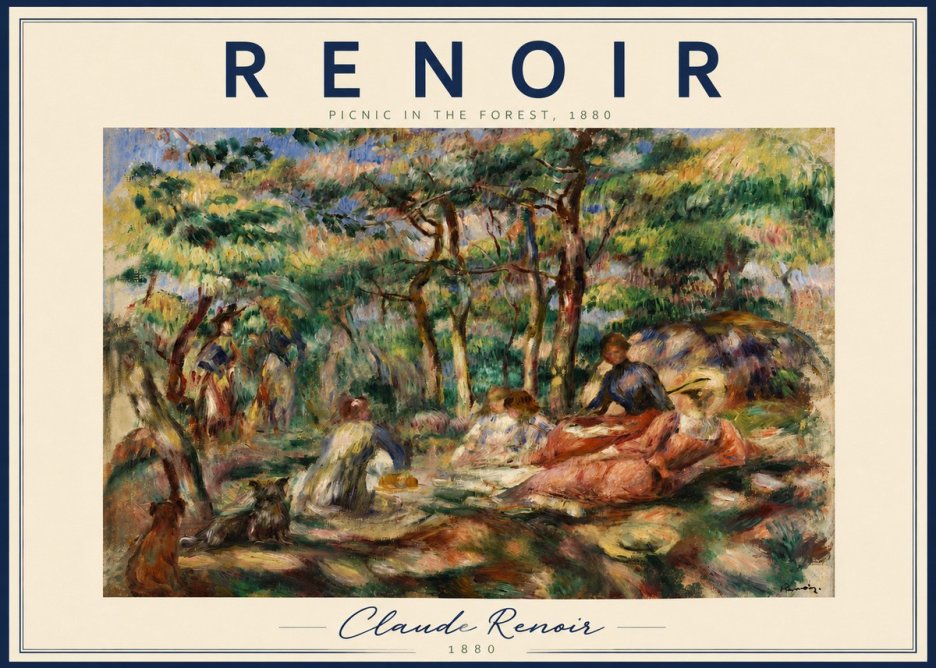 Renoir Picnic in the Forest No5 - Póster