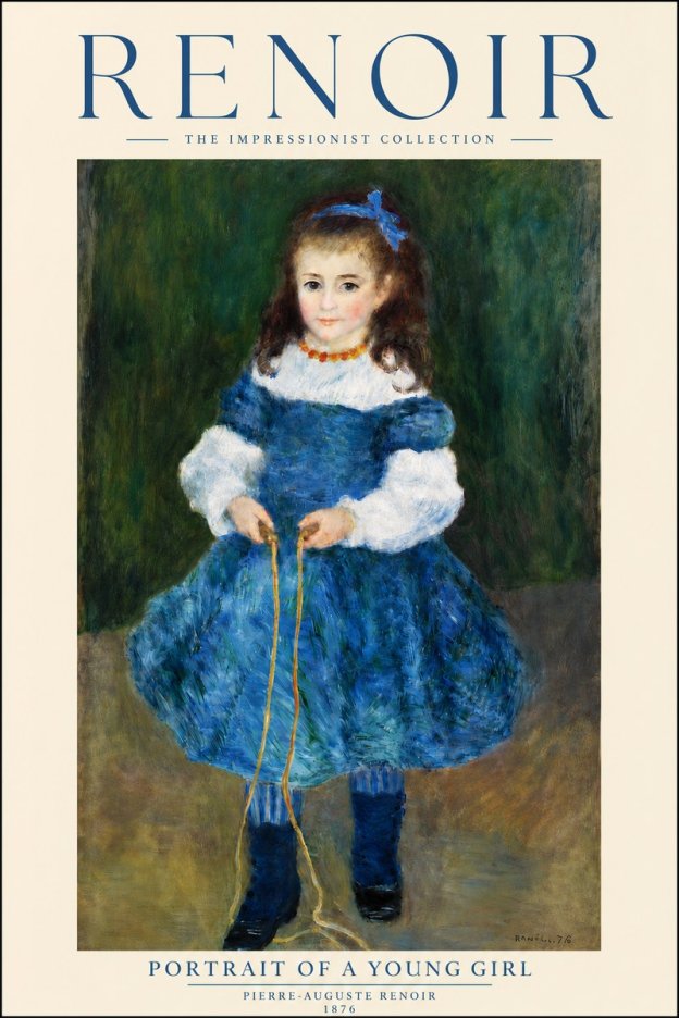 Renoir Portrait of a Young Girl III No3 - Póster