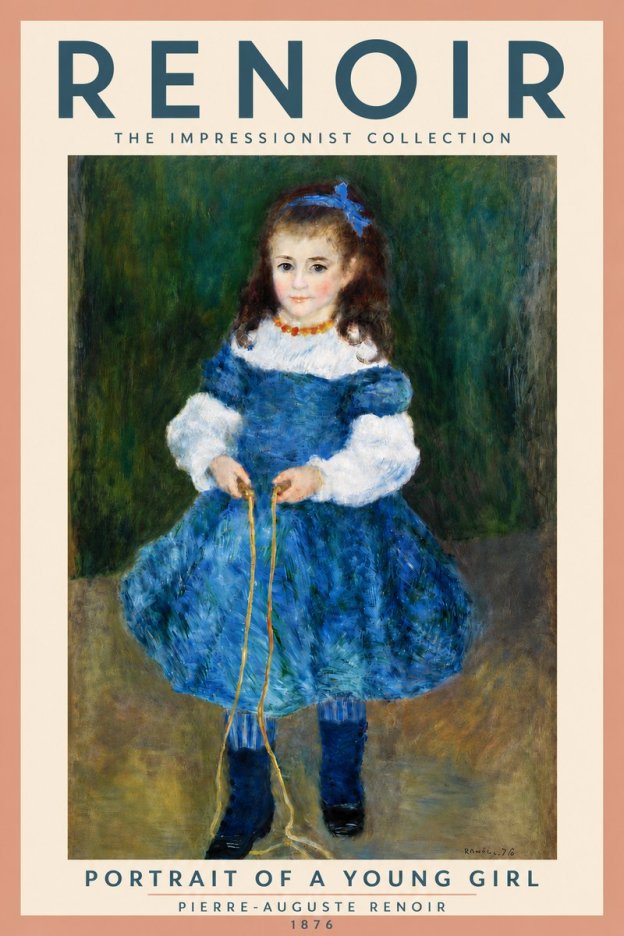 Renoir Portrait of a Young Girl III No4 - Póster