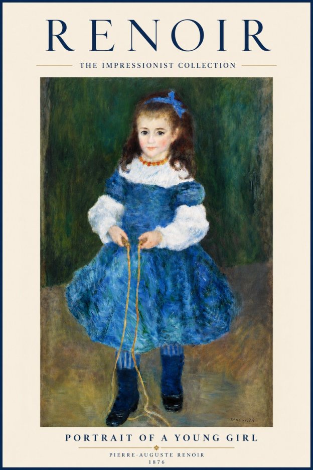 Renoir Portrait of a Young Girl III No5 - Póster
