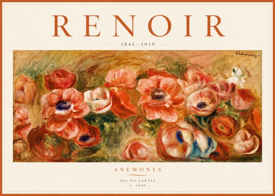 Renoir Anemones No4 - Póster
