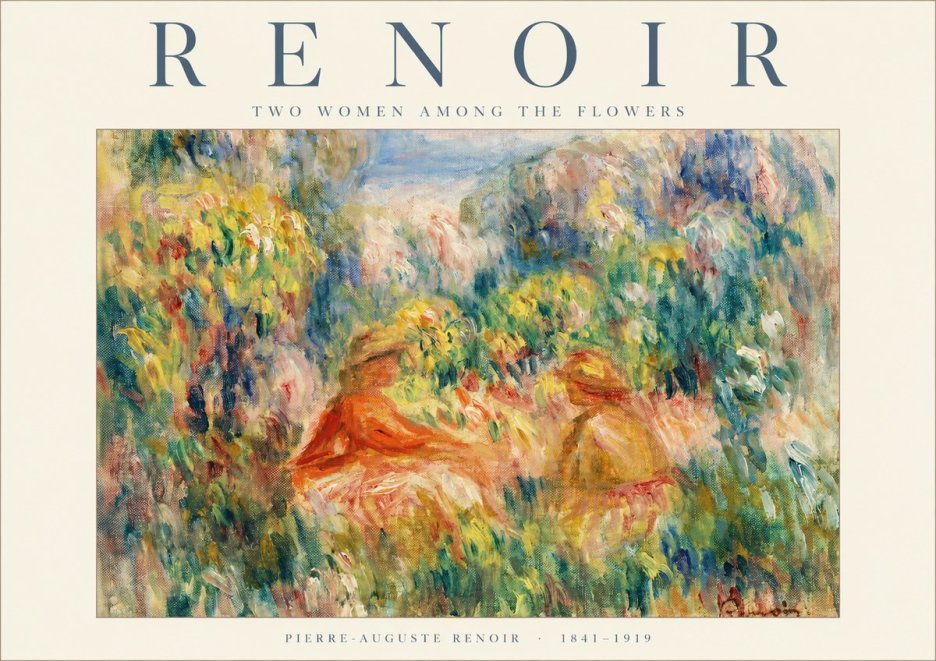 Renoir Two Women Among the Flowers No1 - Póster