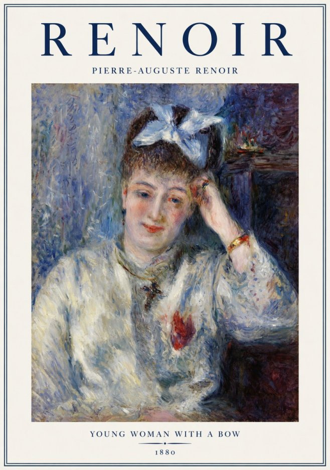 Renoir Young Woman with a Bow No1 - Póster