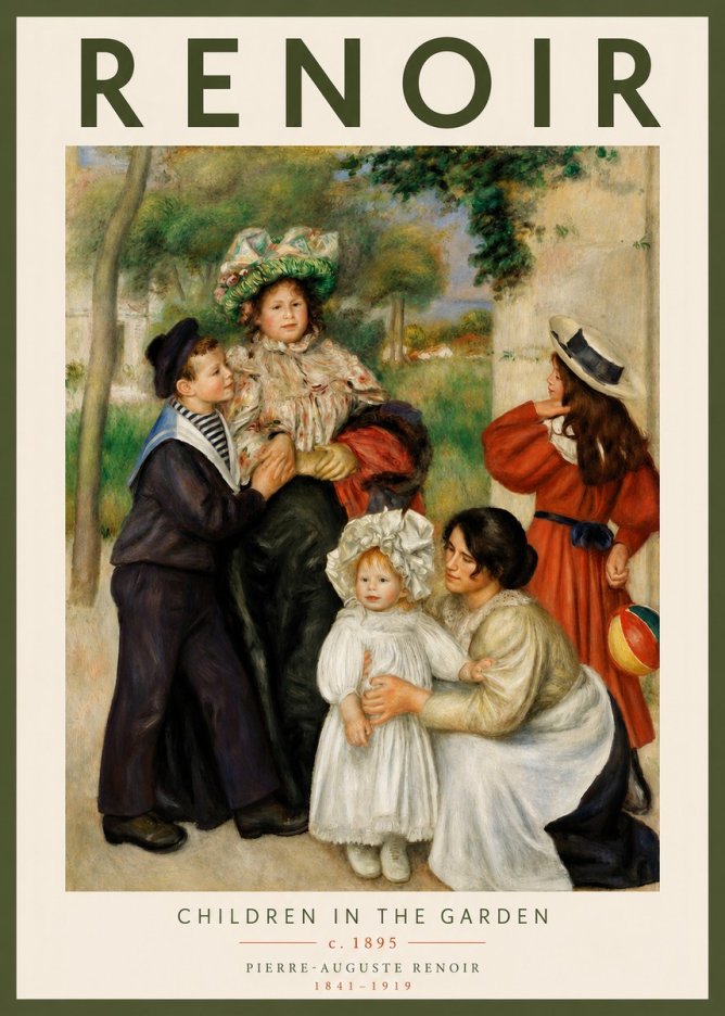 Renoir The Children of the Artist No3 - Póster