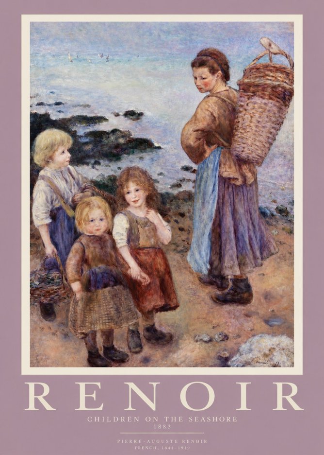 Renoir Children on the Seashore No2 - Póster