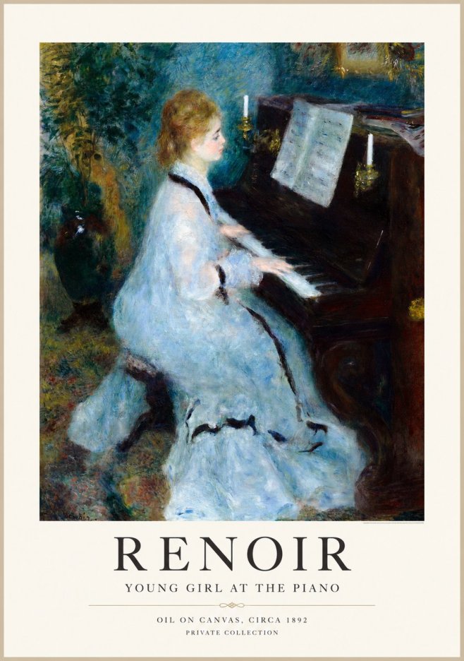 Renoir Young Girl at the Piano No1 - Póster