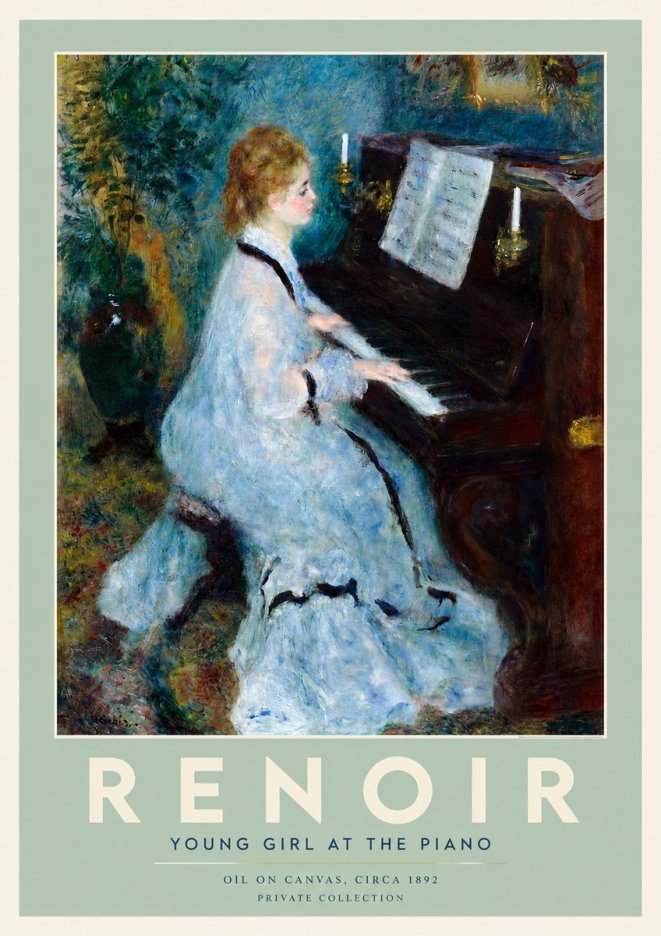 Renoir Young Girl at the Piano No3 - Póster