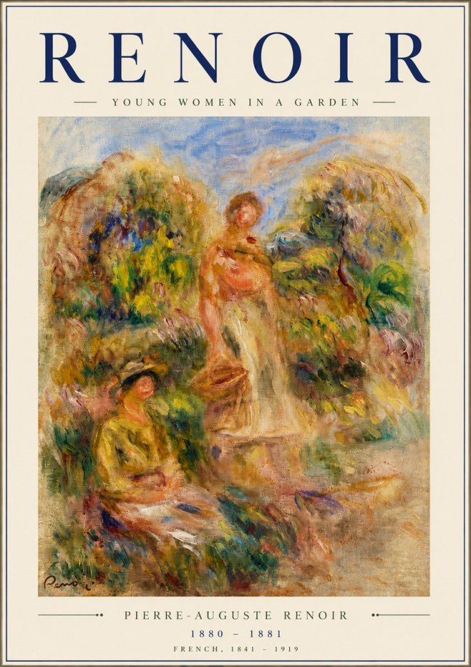 Renoir Young Women in a Garden No6 - Póster
