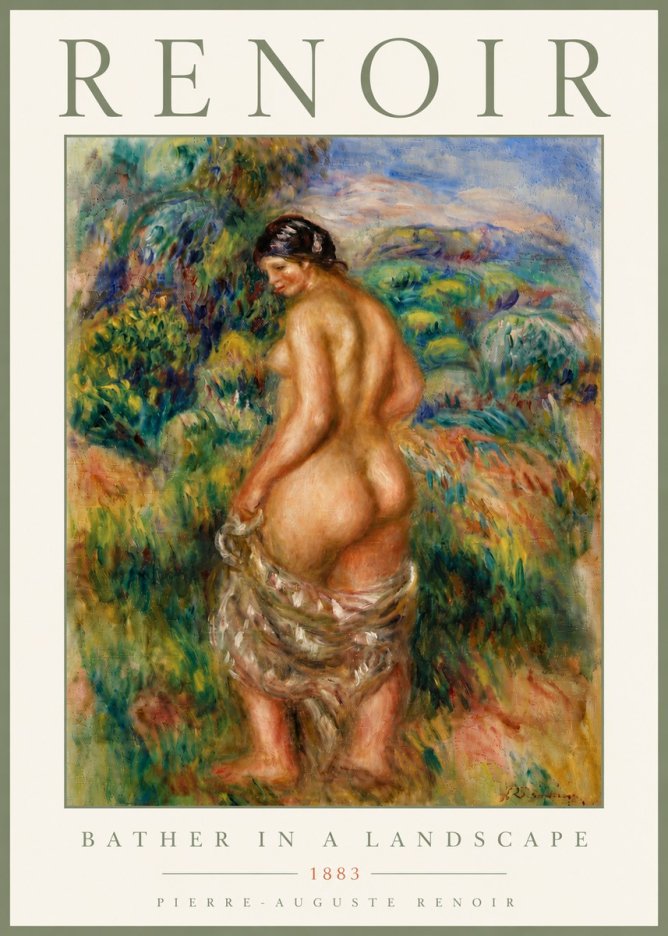 Renoir Bather in a Landscape No6 - Póster