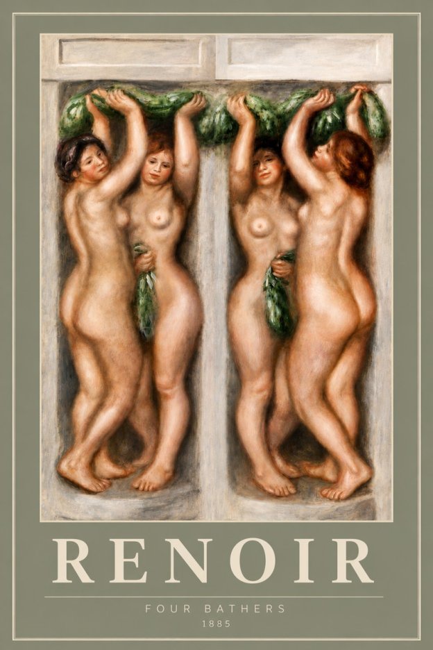 Renoir Four Bathers No6 - Póster