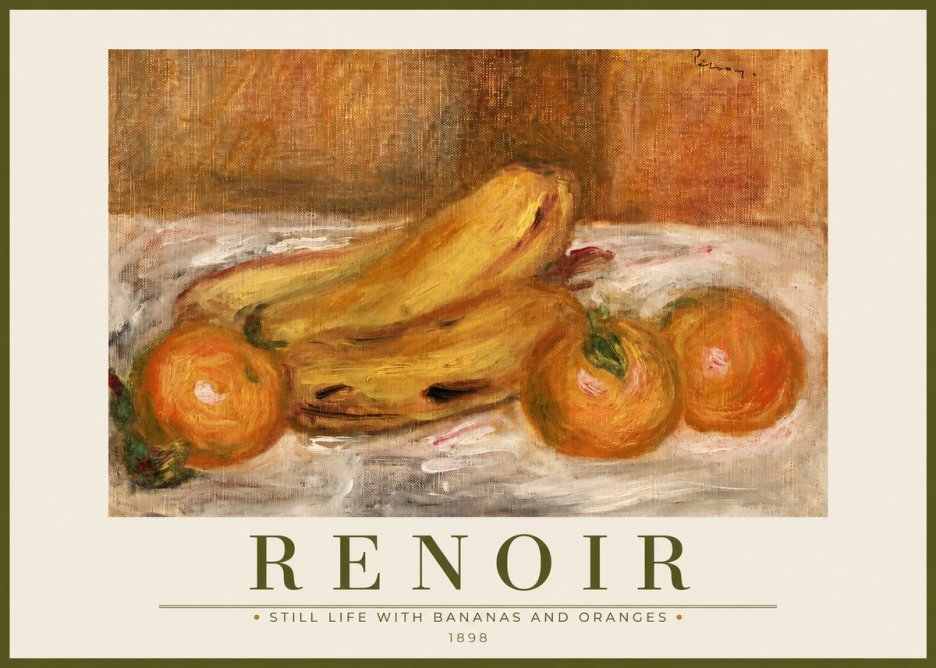 Renoir Still Life with Bananas and Oranges No2 - Póster