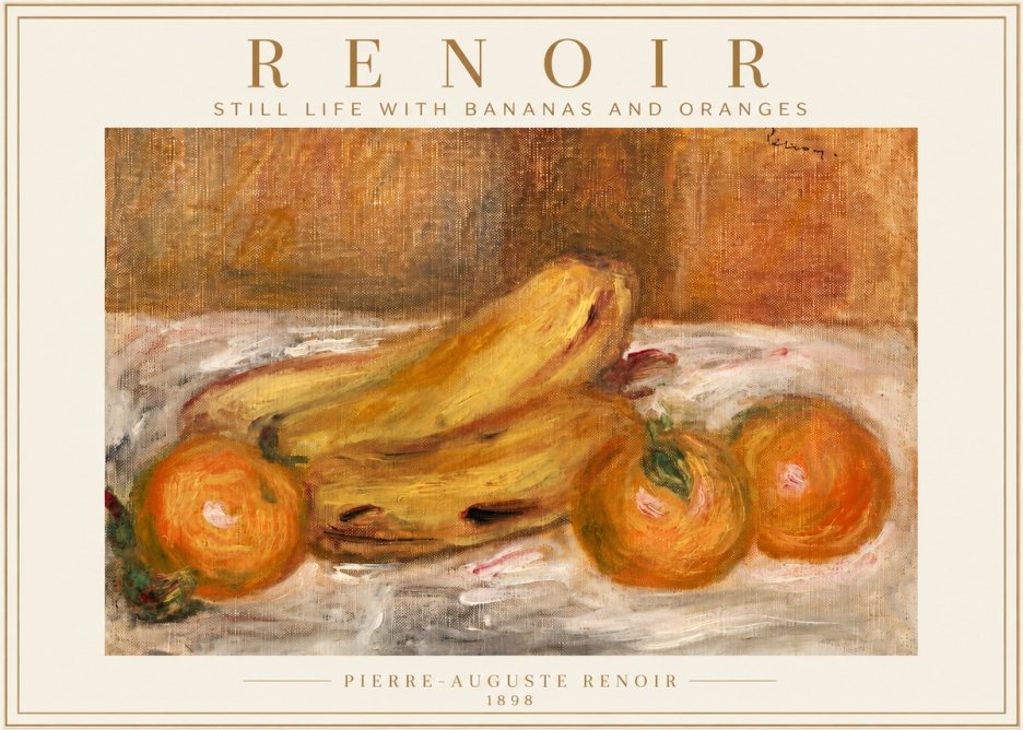 Renoir Still Life with Bananas and Oranges No4 - Póster