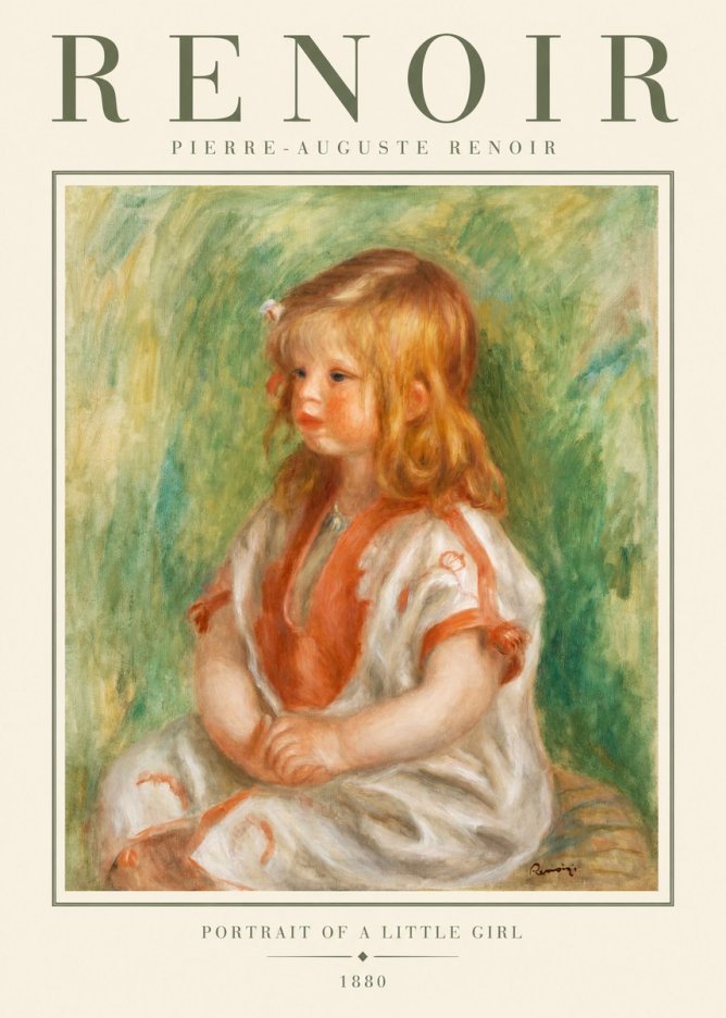 Renoir Portrait of a Little Girl No1 - Póster