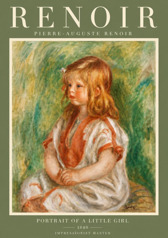 Renoir Portrait of a Little Girl No6 - Póster