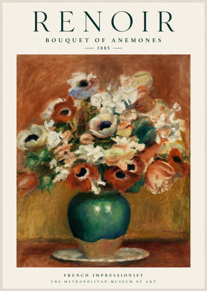 Renoir Bouquet of Anemones No1 - Póster