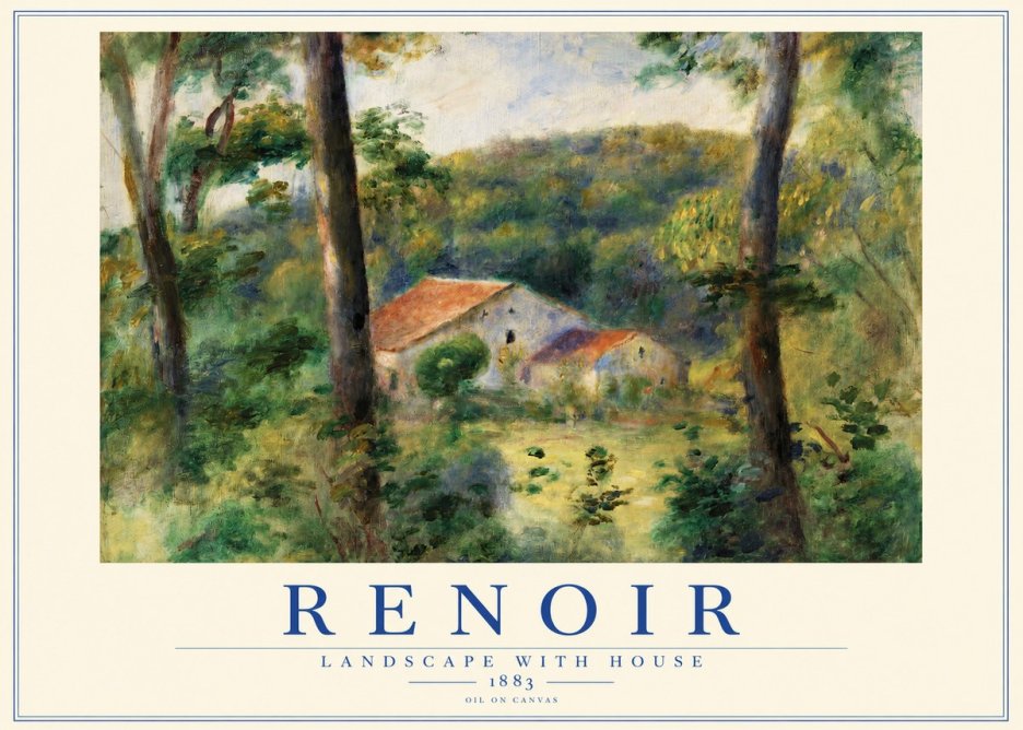 Renoir Landscape with House II No2 - Póster