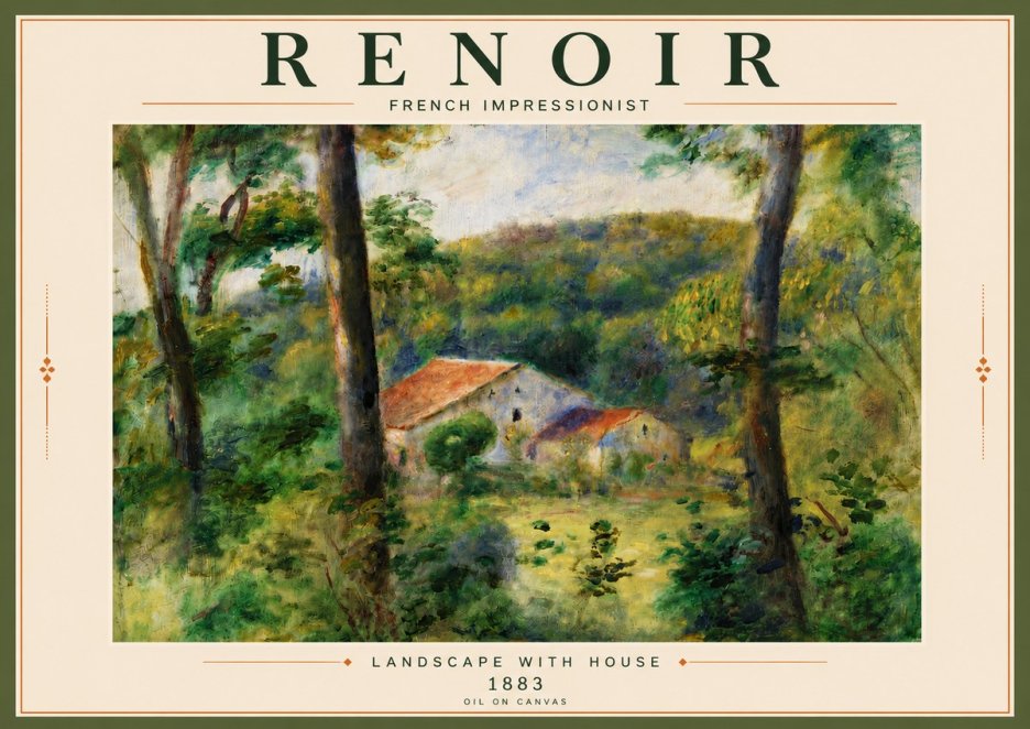 Renoir Landscape with House II No5 - Póster