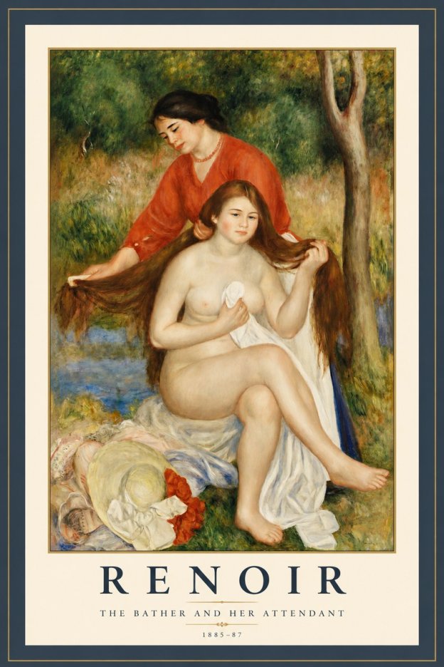 Renoir The Bather and Her Attendant No2 - Póster