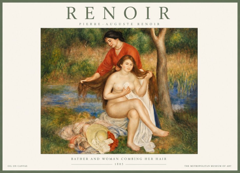Renoir The Bather and Her Attendant No3 - Póster