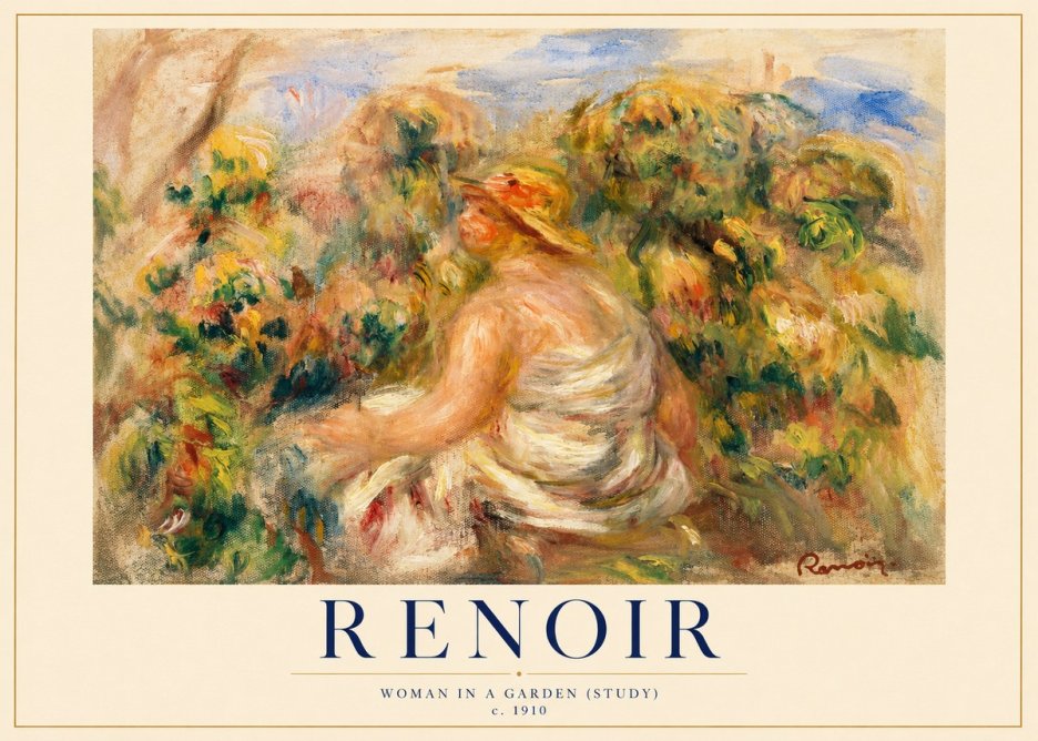 Renoir Woman in a Garden (Study) No1 - Póster